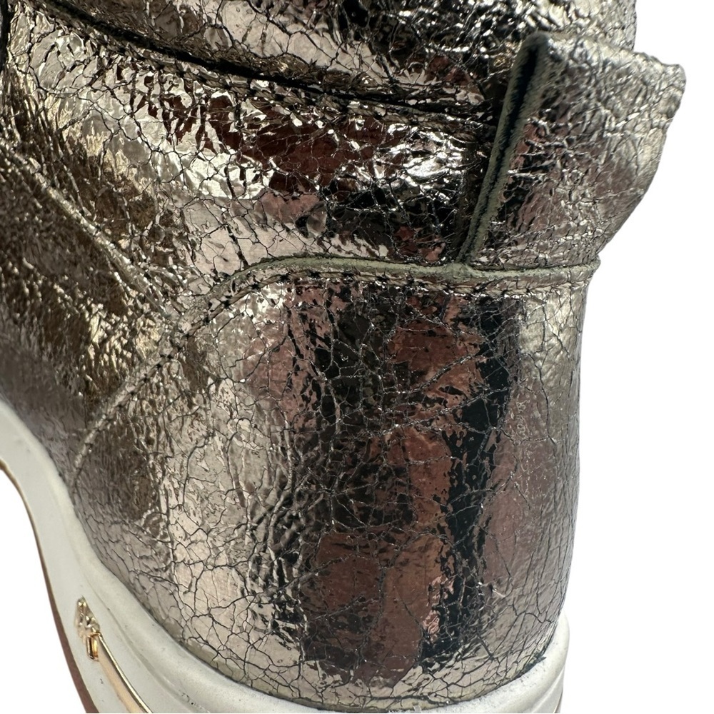 Michael Kors Metallic High Top Sneakers, Leather Upper/Rubber Outsole, Size 6.5M - Picture 12 of 16